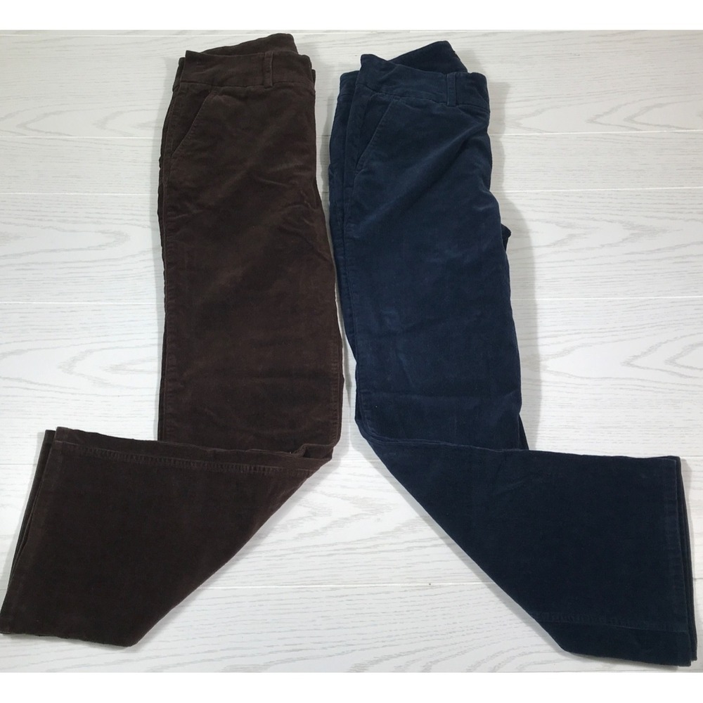Chadwicks Of Boston Corduroy Pants 12 Brown & Blue Bootcut Mid Rise Lot Of 2